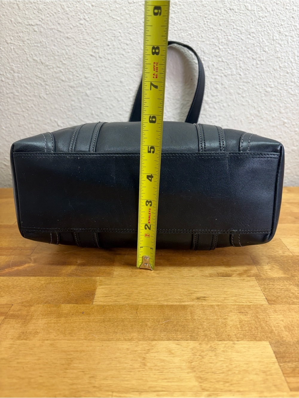 Coach Hampton Black Leather Tote Shoulder Bag Zip Top Buckle Strap Purse - Picture 6 of 12